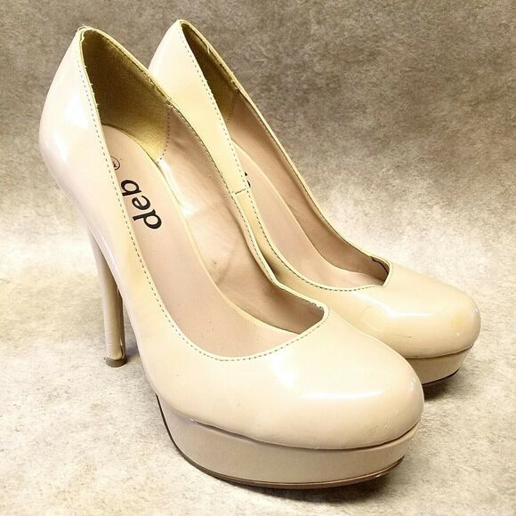 Deb Womens   Size 8.5 Nude  Slip On 5.5" Heel Pumps - Picture 1 of 10